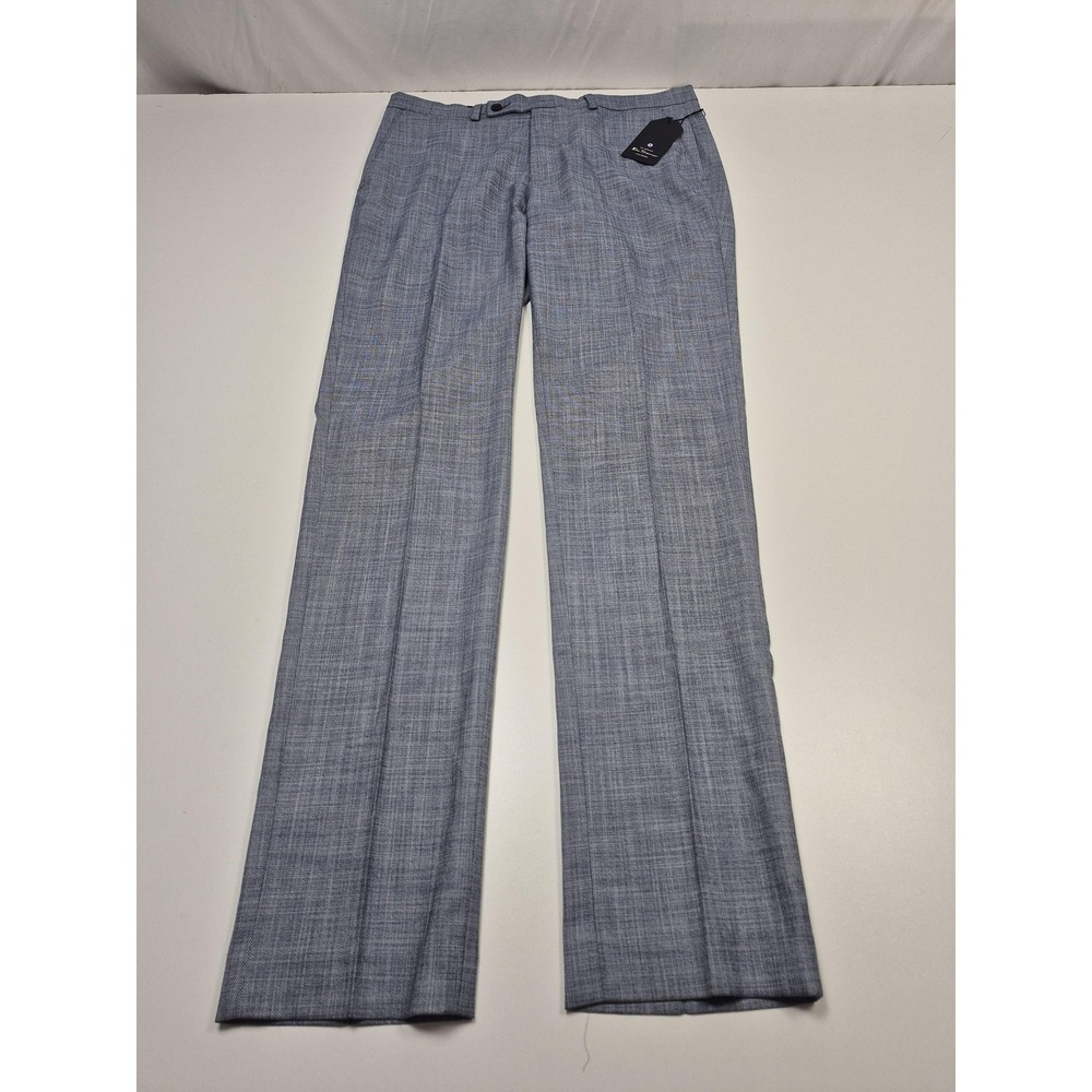 Ben Sherman Suit Pants Mens 34x34 Blue Polyester Viscose Stretch Slim Fit NWT